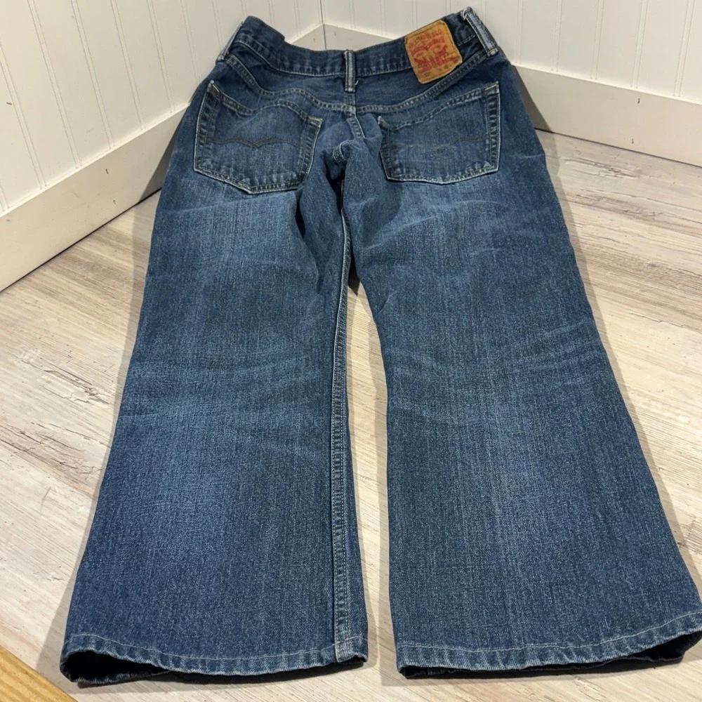Levis 527 Jeans Mens 32x30 (31x25) Blue Low Boot Cut Denim Medium Wash